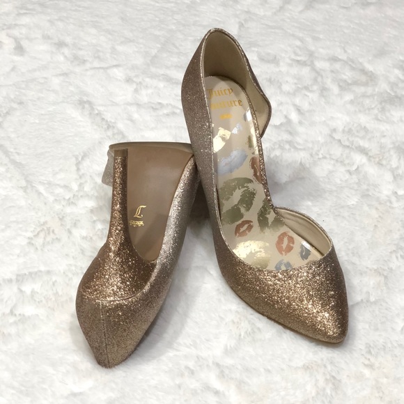Juicy Couture Shoes - Juicy Couture $175 NWT Women’s Gold Glitter Heels